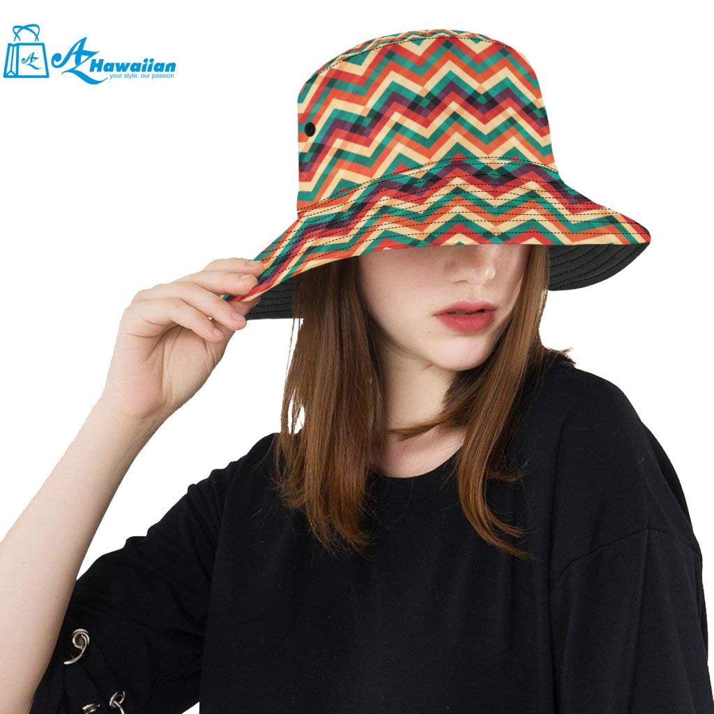 zigzag chevron colorful pattern Unisex Bucket Hat