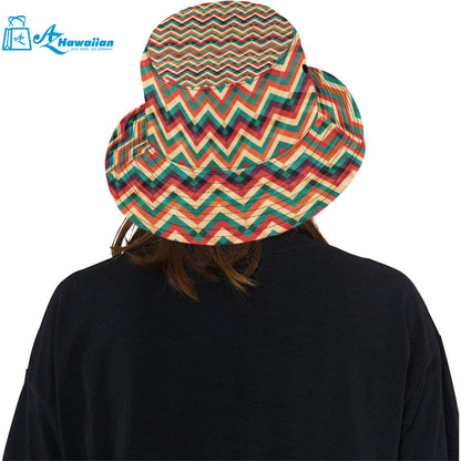 zigzag chevron colorful pattern Unisex Bucket Hat