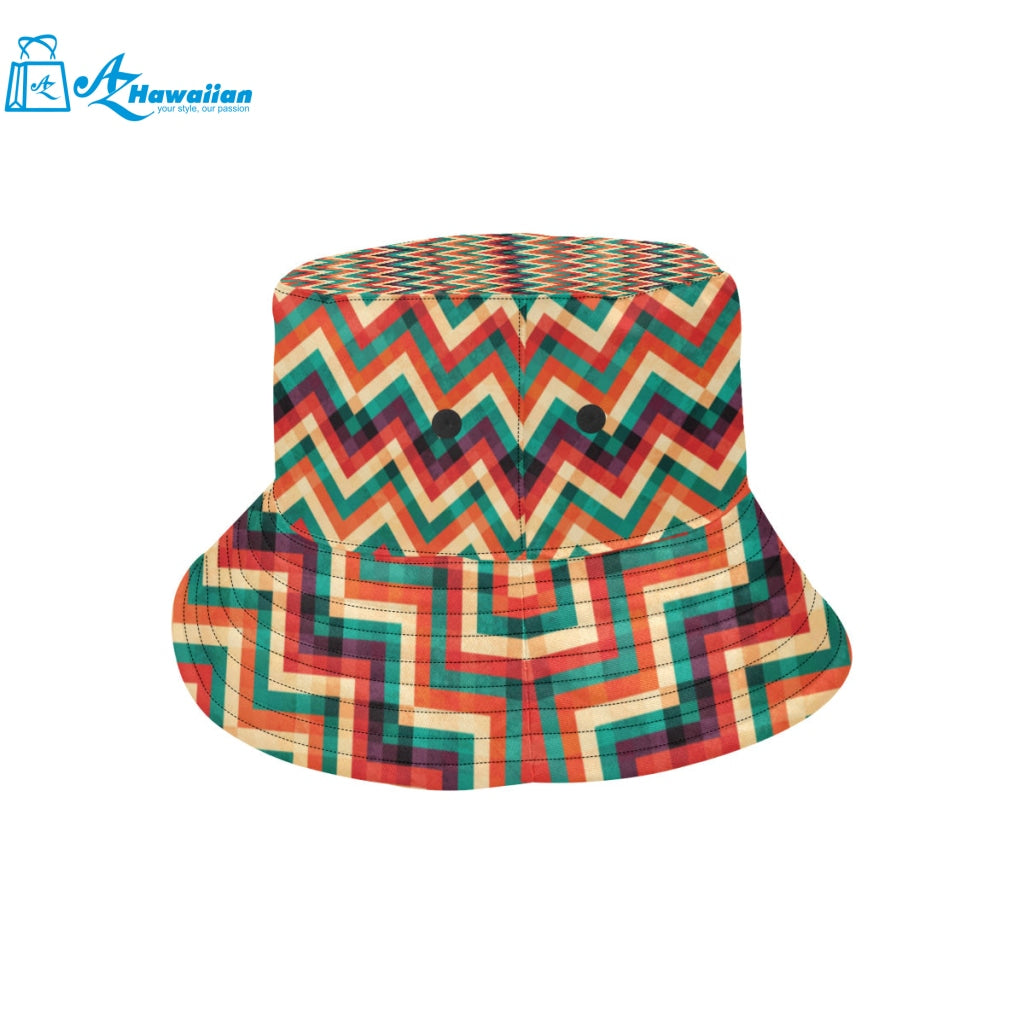 zigzag chevron colorful pattern Unisex Bucket Hat