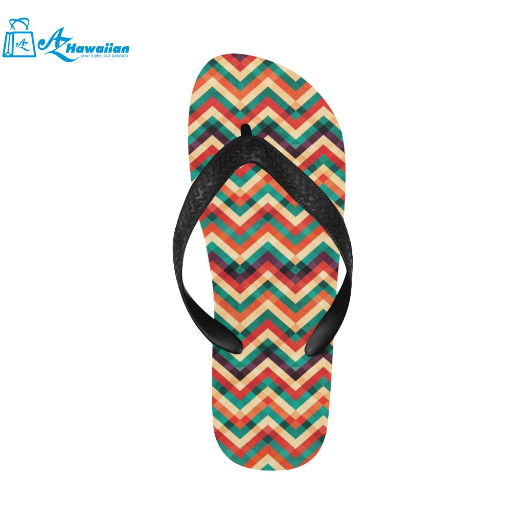 zigzag chevron colorful pattern Unisex Flip Flops