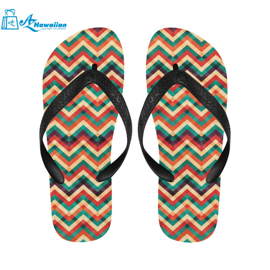 zigzag chevron colorful pattern Unisex Flip Flops