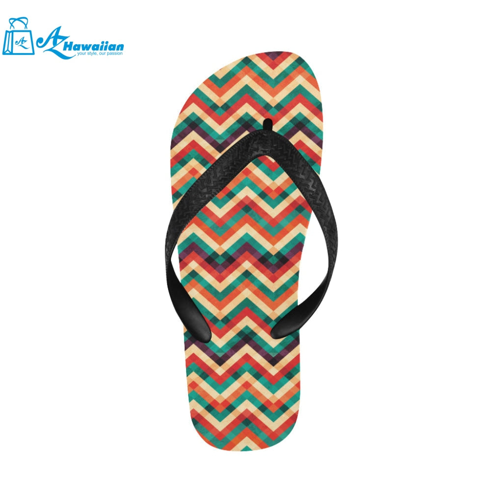 zigzag chevron colorful pattern Unisex Flip Flops