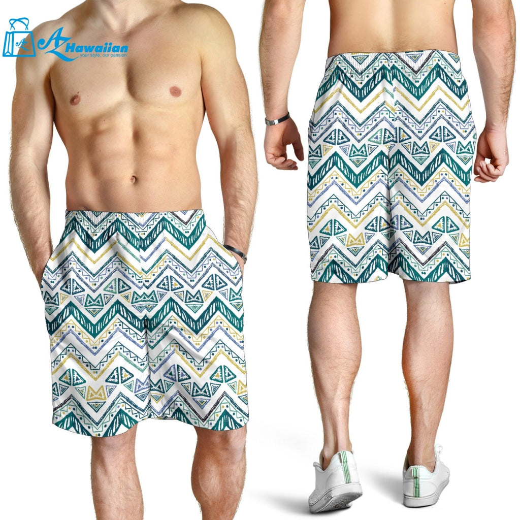 Zigzag Chevron Paint Design Pattern Men Shorts