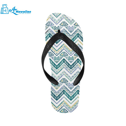 zigzag chevron paint design pattern Unisex Flip Flops