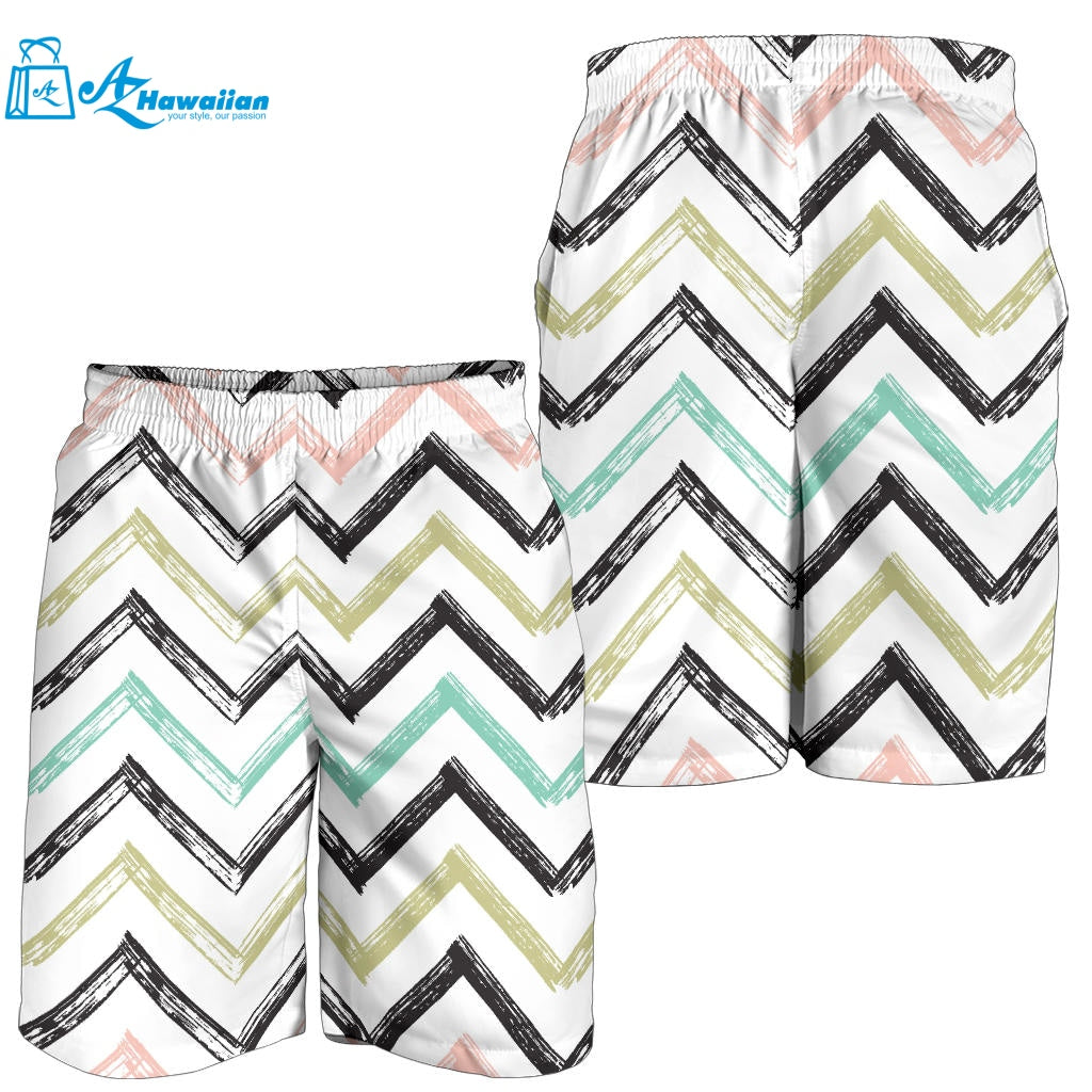 Zigzag Chevron Paint Pattern Men Shorts