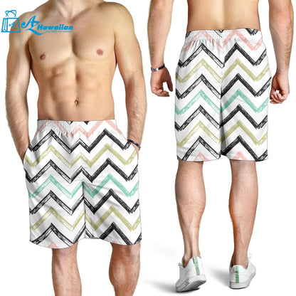 Zigzag Chevron Paint Pattern Men Shorts