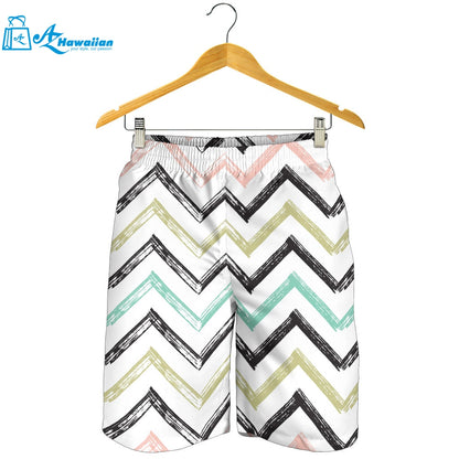 Zigzag Chevron Paint Pattern Men Shorts