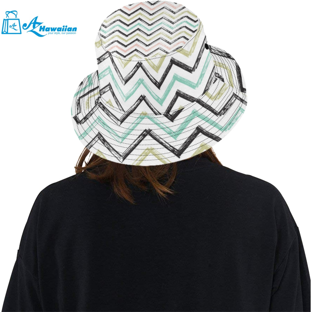 zigzag chevron paint pattern Unisex Bucket Hat