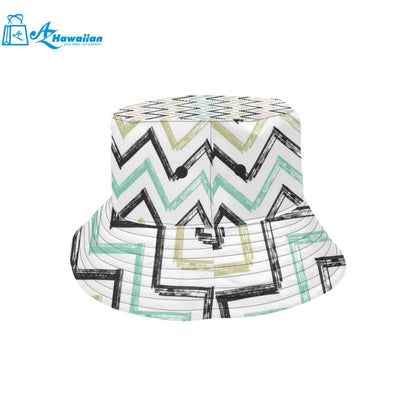 zigzag chevron paint pattern Unisex Bucket Hat