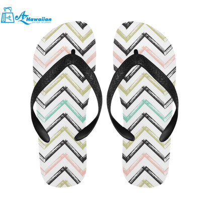 zigzag chevron paint pattern Unisex Flip Flops