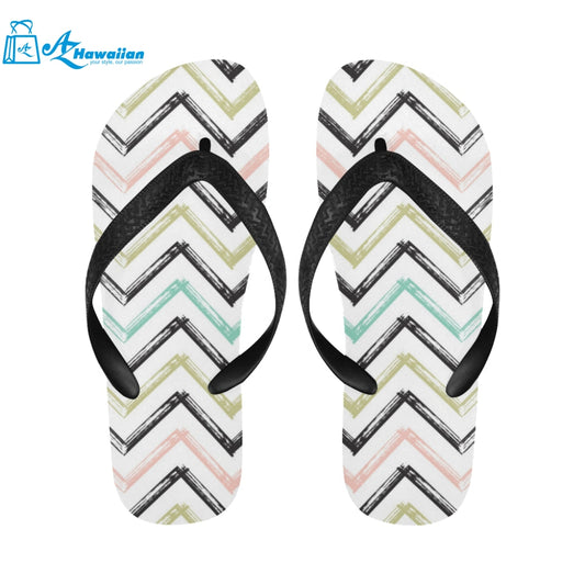 zigzag chevron paint pattern Unisex Flip Flops