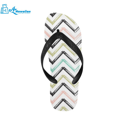 zigzag chevron paint pattern Unisex Flip Flops