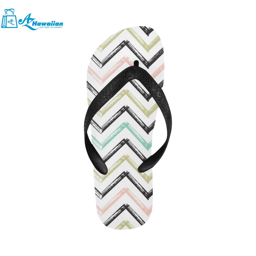 zigzag chevron paint pattern Unisex Flip Flops