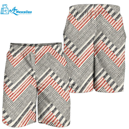 Zigzag Chevron Striped Pattern Men Shorts