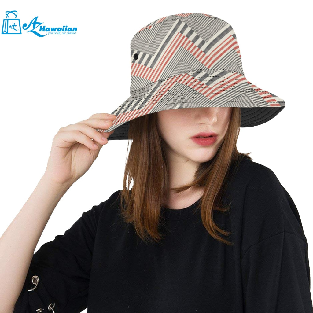 zigzag chevron striped pattern Unisex Bucket Hat