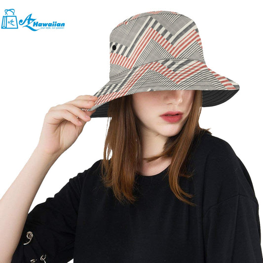 zigzag chevron striped pattern Unisex Bucket Hat