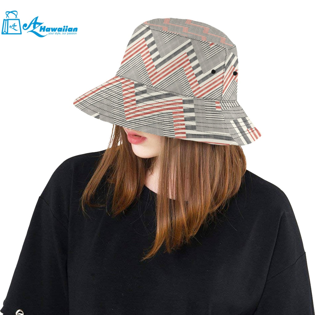 zigzag chevron striped pattern Unisex Bucket Hat