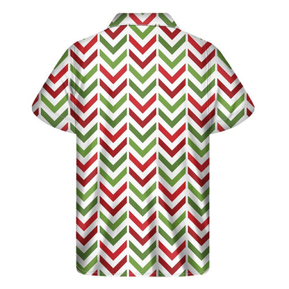 Zigzag Merry Christmas Pattern Print Mens Short Sleeve Shirt Hawaiian