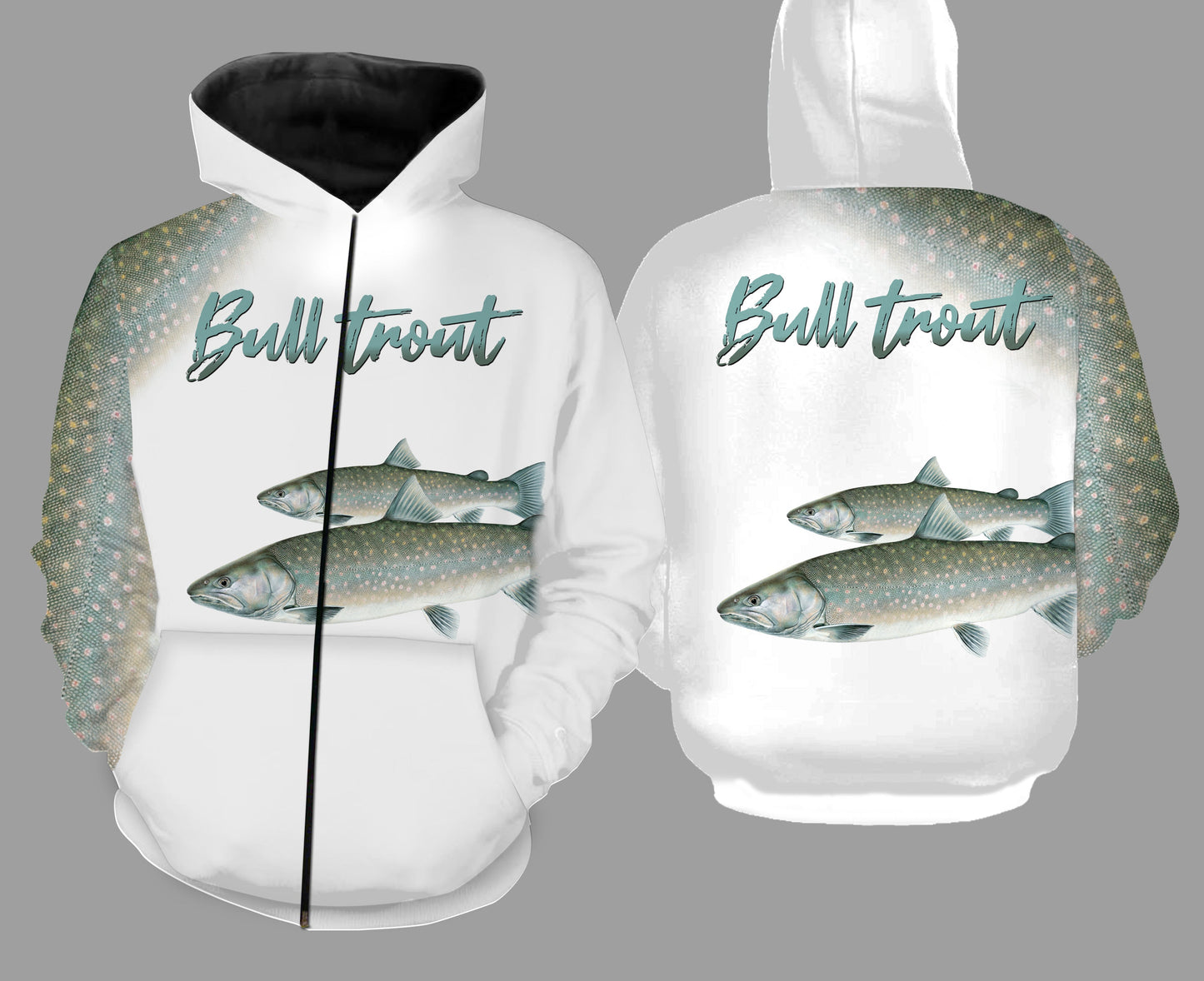 Bull Trout Fishing Full Printing Zip Up Hoodie Zip Up Hoodie