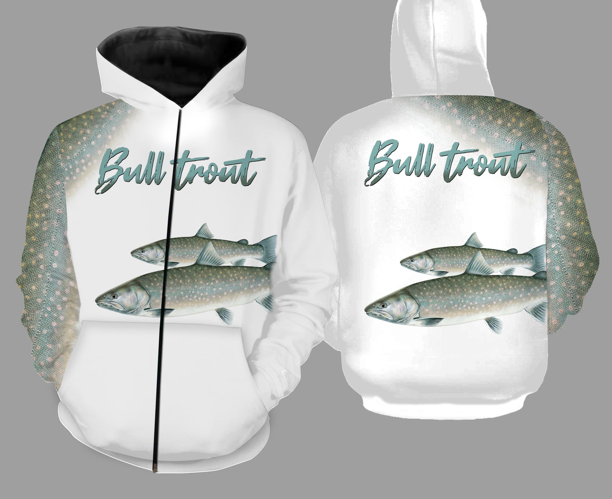 Bull Trout Fishing Full Printing Zip Up Hoodie Zip Up Hoodie