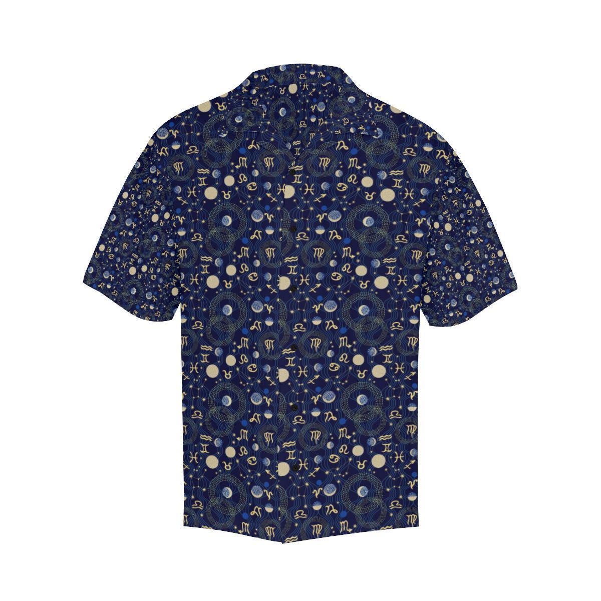 Zodiacthemed Design Print Hawaiian Shirt