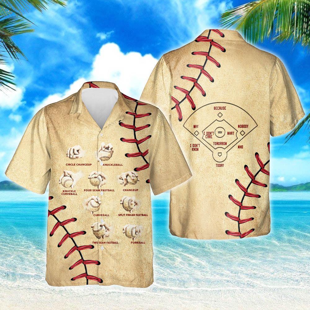 Baseball Pitching Grips Hawaiian Shirt Thh3193Hw