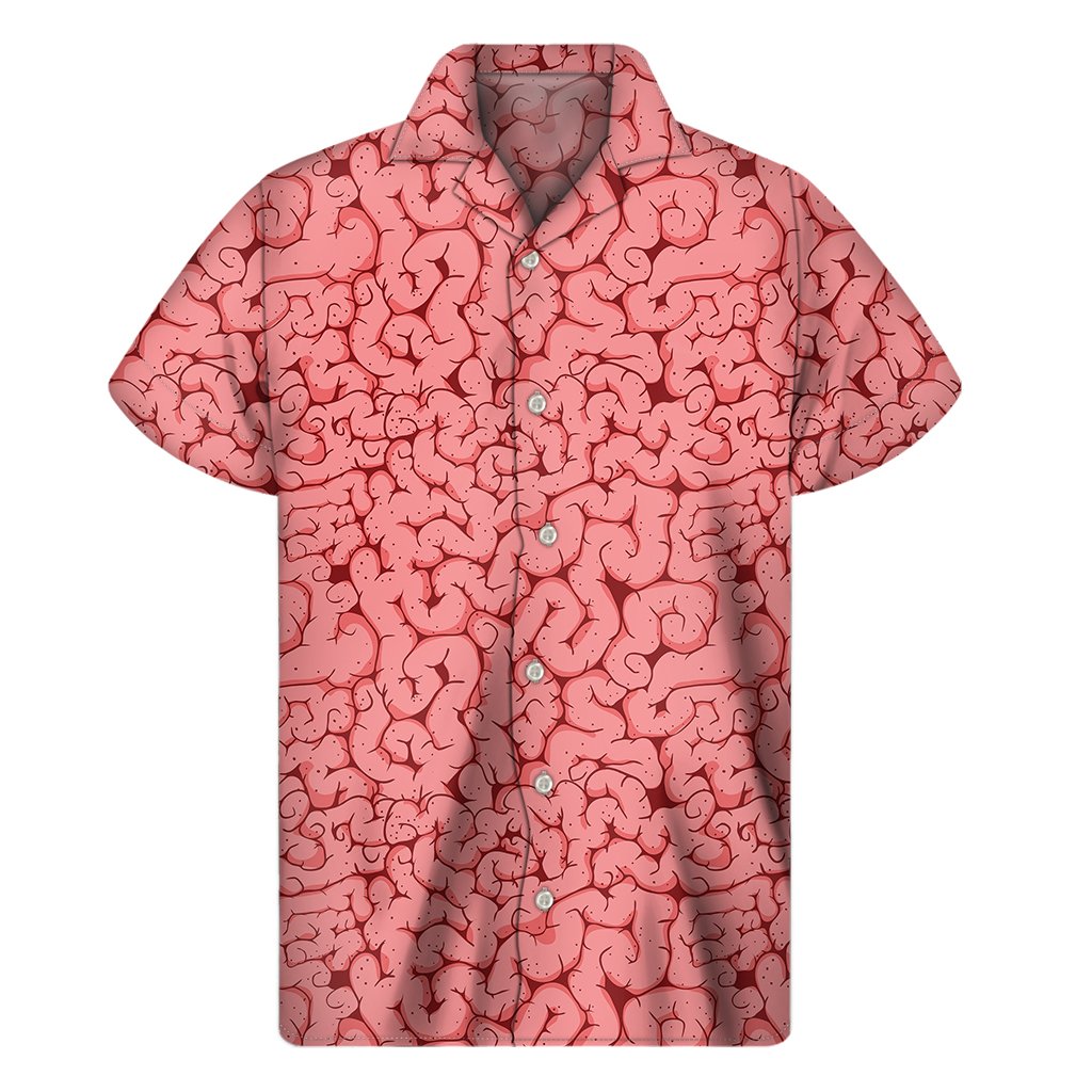 Zombie Brain Print Mens Short Sleeve Shirt Hawaiian