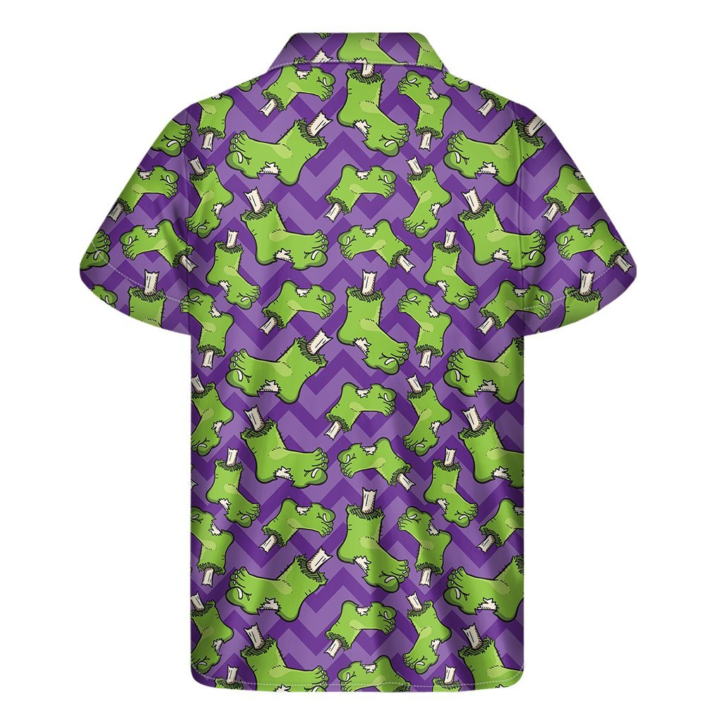 Zombie Foot Pattern Print Mens Short Sleeve Shirt Hawaiian