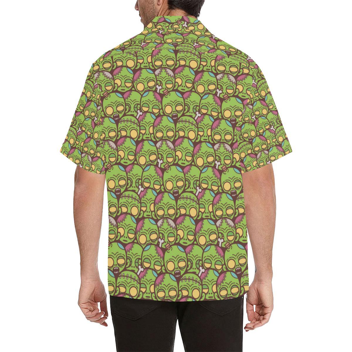 Zombie Head Design Pattern Print Hawaiian Shirt