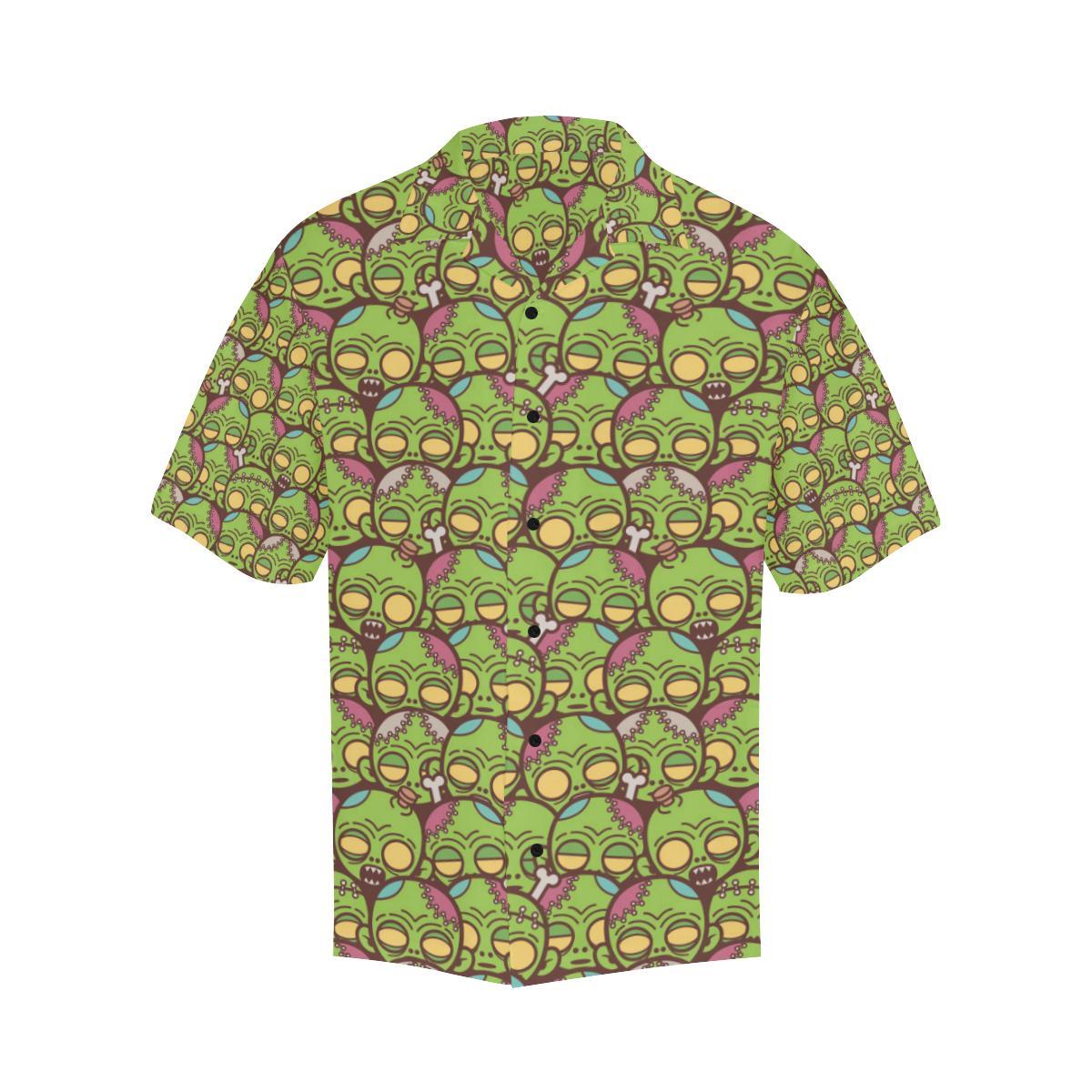 Zombie Head Design Pattern Print Hawaiian Shirt