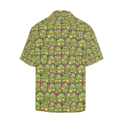 Zombie Head Design Pattern Print Hawaiian Shirt