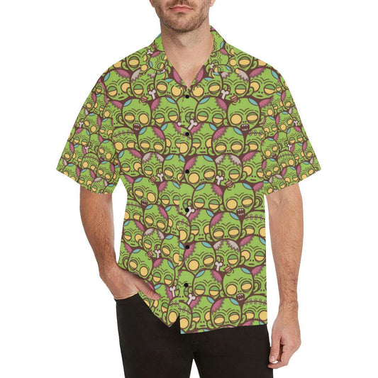 Zombie Head Design Pattern Print Hawaiian Shirt