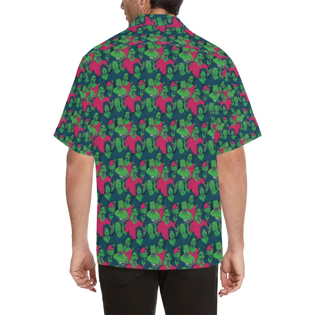 Zombie Themed Design Pattern Print Hawaiian Shirt