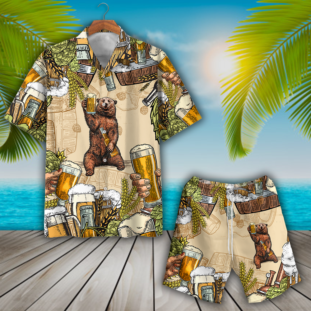 Bear & Beer Hawaiian Shirt K5