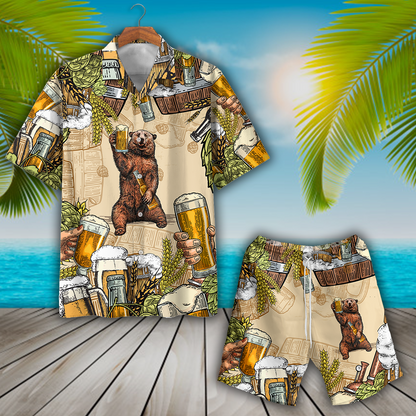 Bear & Beer Hawaiian Shirt K5