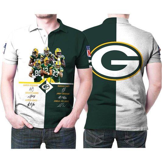 6 Legend Players Signatures Green Bay Packers 3D Printed Polo Shirt - Perfect Gift For Fans