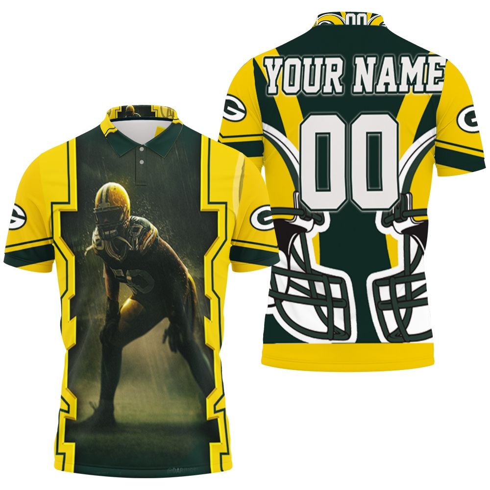 A.J. Hawk 50 Personalized Green Bay Packers 3D Polo Shirt - Show Your Team Spirit!