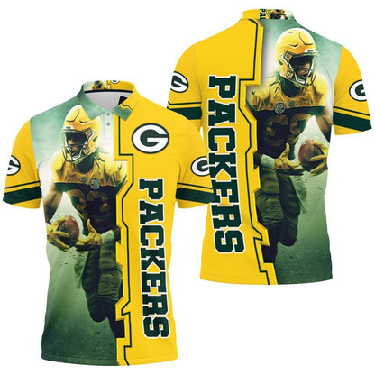 Aaron Jones 23 Green Bay Packers 3D Polo Shirt - Perfect Gift For Fans