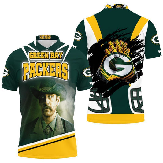 Aaron Rodgers Green Bay Packers 3D Polo Shirt - Perfect Gift For Fans