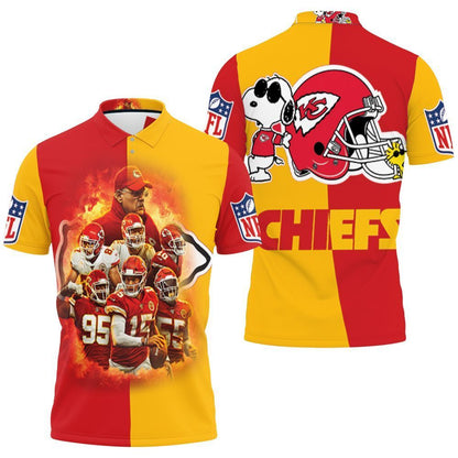 Afc West Champs Kc Chiefs Super Bowl 2021 - Snoopy Helmet 3D Polo Shirt