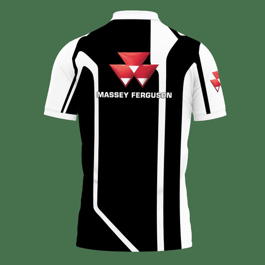 All Over Print Polo Shirt with 3D Printed Massey Ferguson Nct-Va Ver 2 in Black: Perfect Blend of Style and Function