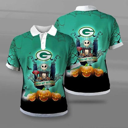 Halloween Green Bay Packers Polo Shirt - A Spooky Way To Show Team Spirit