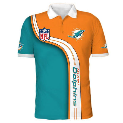 Men'S 3D Miami Dolphins Polo Shirt As A Perfect Gift For Fans