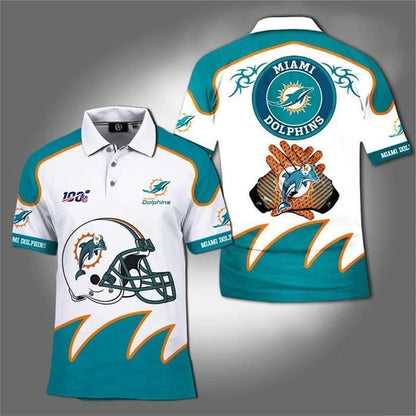 Miami Dolphins 100Th Nfl Season Celebration Polo Shirt - Perfect Gift For Fans