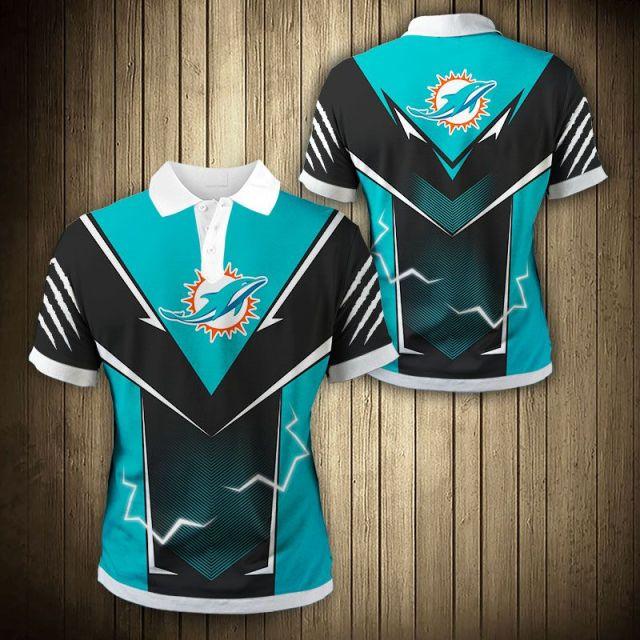 Miami Dolphins Flame 3D Polo Shirt For Perfect Gifts To Fans