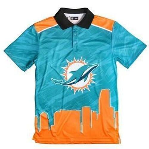 Miami Dolphins Thematic All Over Print 3D Polo Shirt For Fans - Perfect Gift