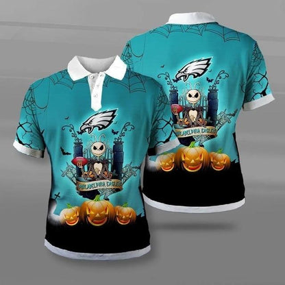 Philadelphia Eagles Halloween 3D Polo Shirt - Spooky Fan Gear