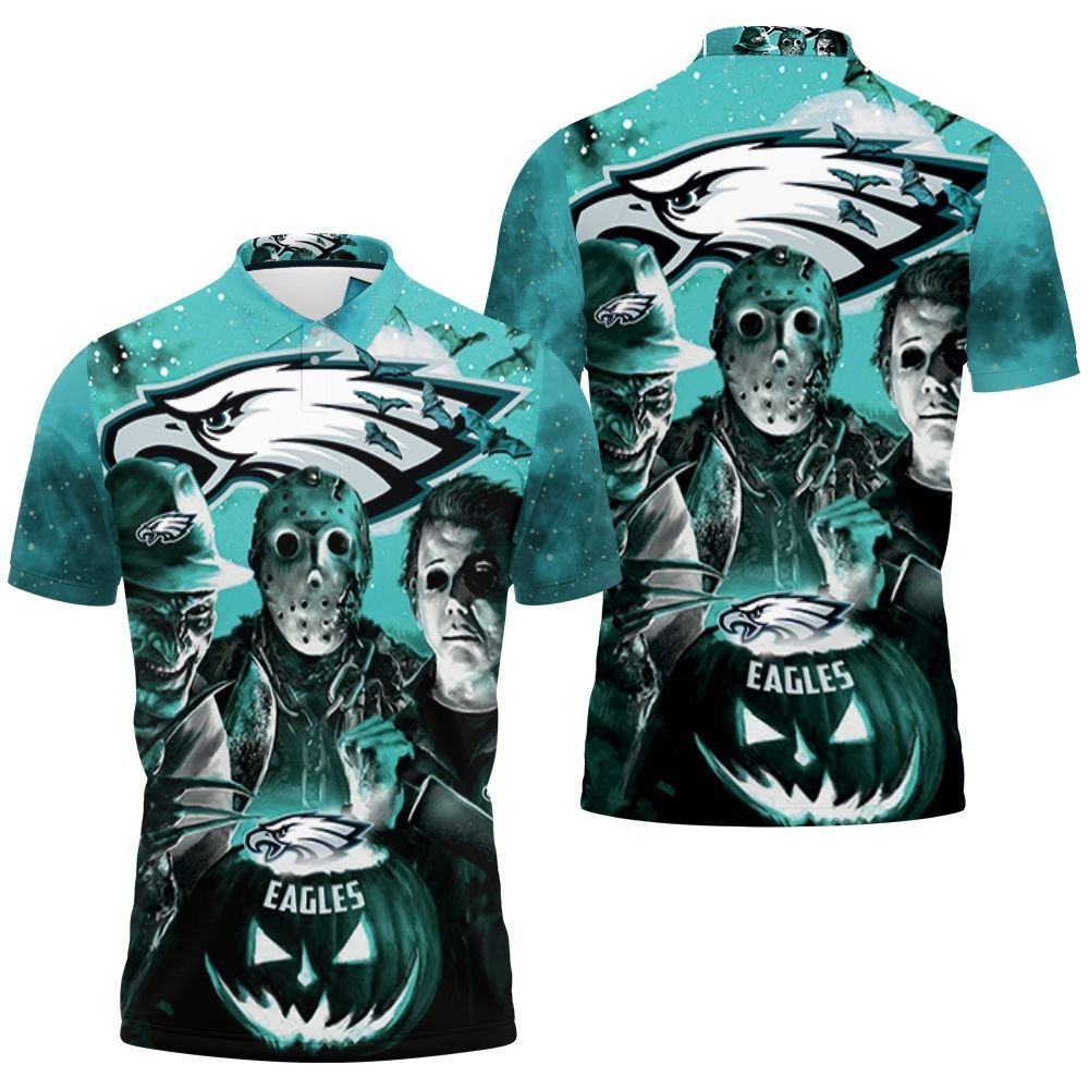 Philadelphia Eagles Halloween Pumpkin Head Polo Shirt - Spooky Fan Gear