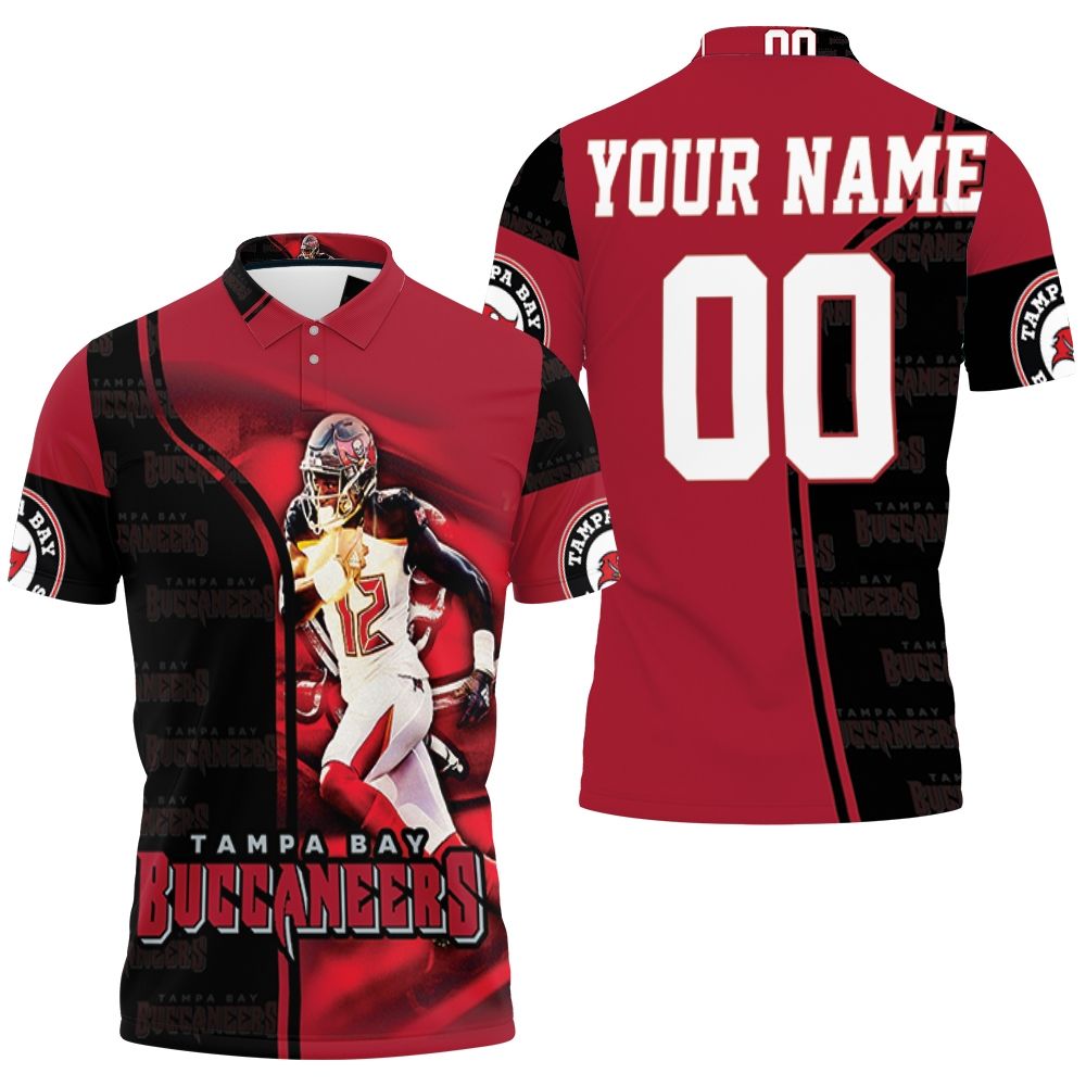 Tampa Bay Buccaneers Tom Brady Running 12 Legend For Fans Personalized 3D All Over Print Polo Shirt With Personalization