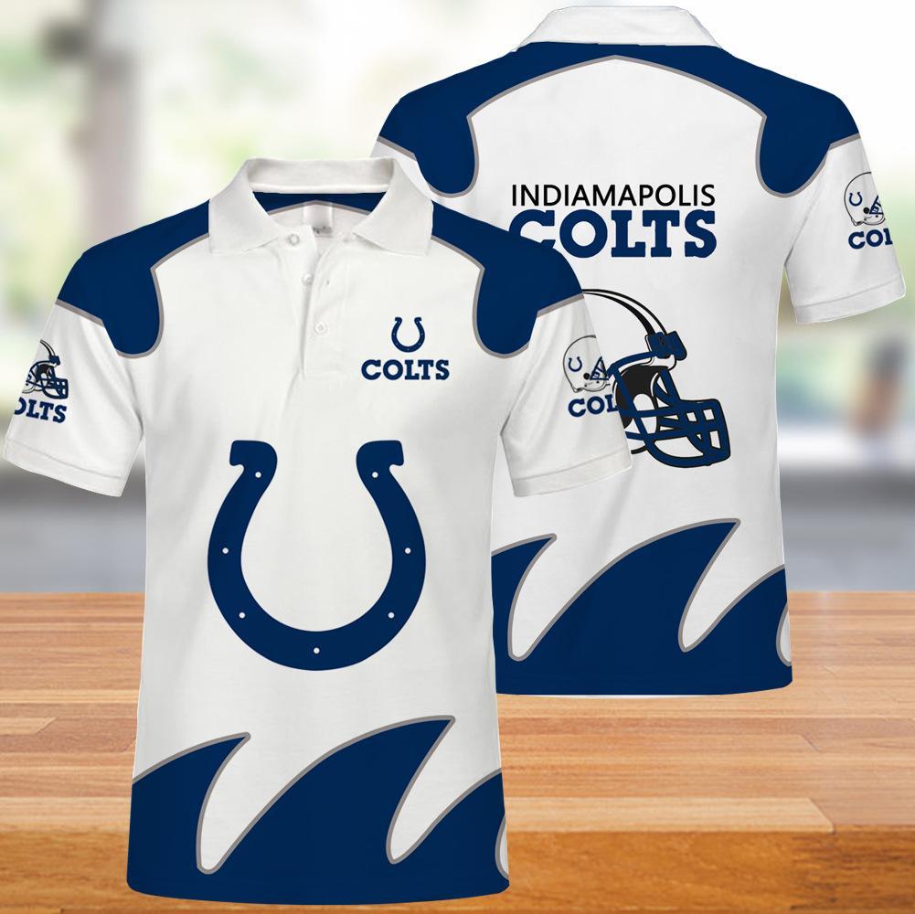 White Indianapolis Colts Polo Shirt - Perfect Gift For Fans